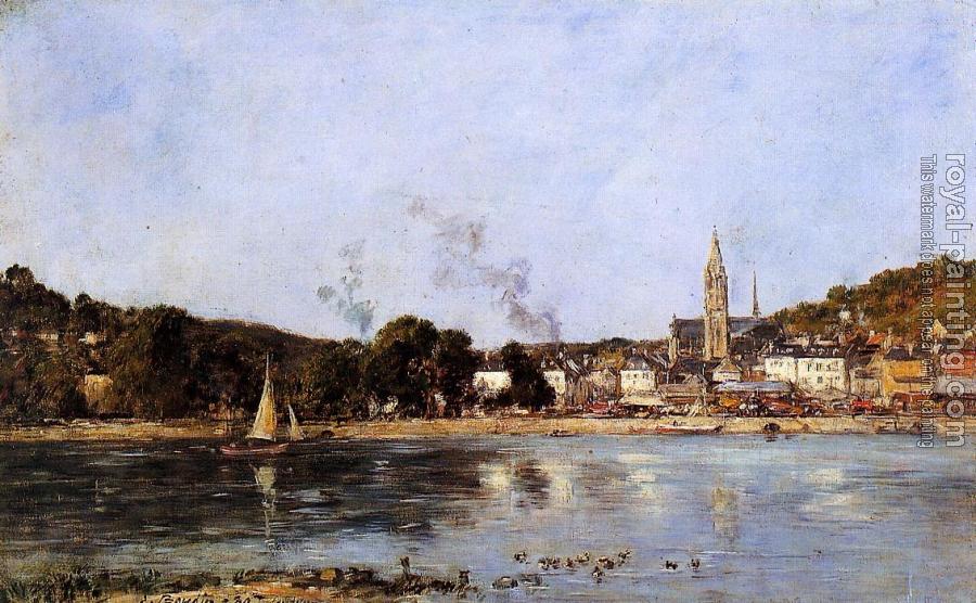 Eugene Boudin : The Seine at Caudebec-en-Caux Eugene Boudin : The Seine at Caudebec-en-Caux
